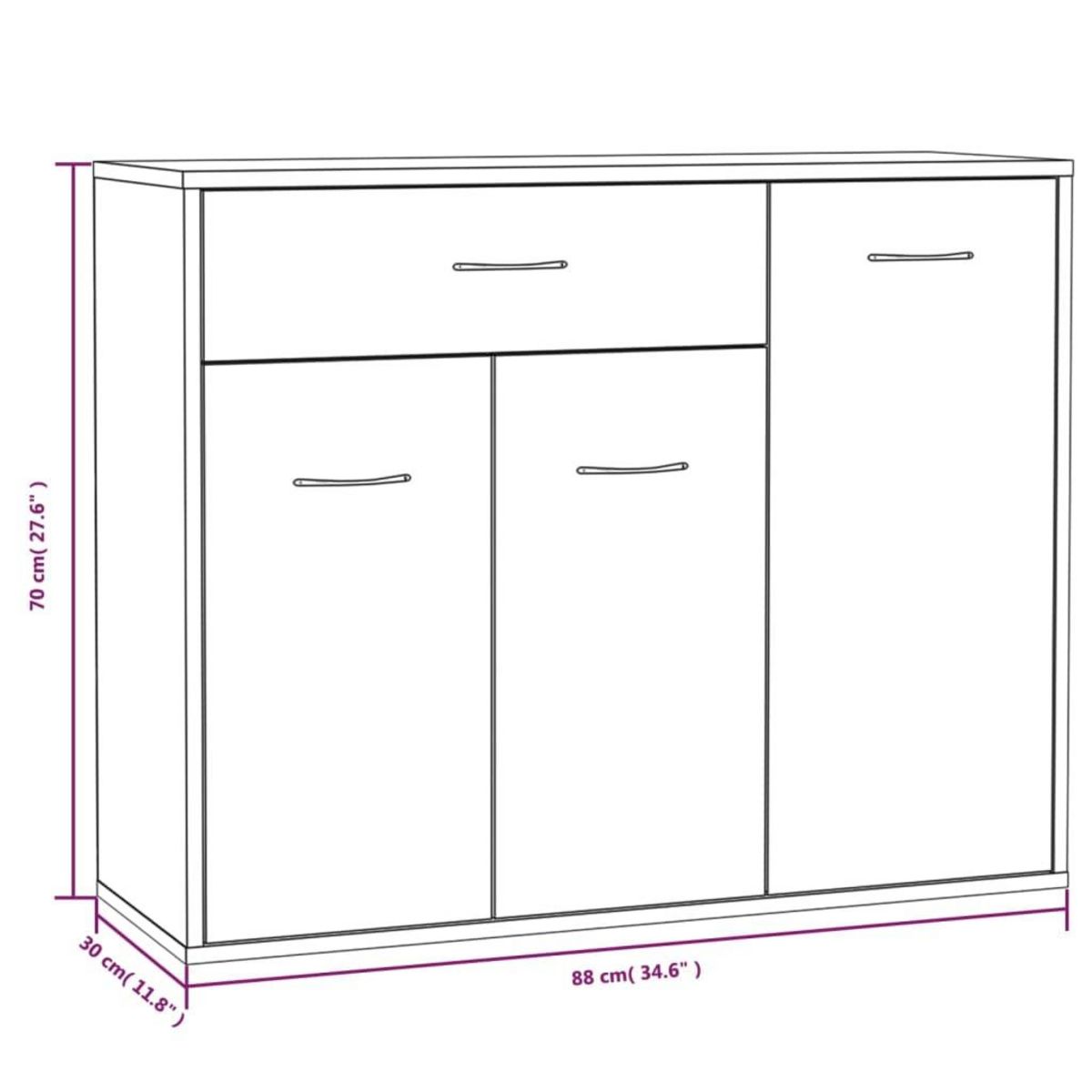 VIDAXL Buffet Chene fume 88x30x70 cm Bois d'ingenierie