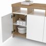 Voir la diapositive 6 : ID MARKET Buffet 140 cm MALO bois et portes blanches