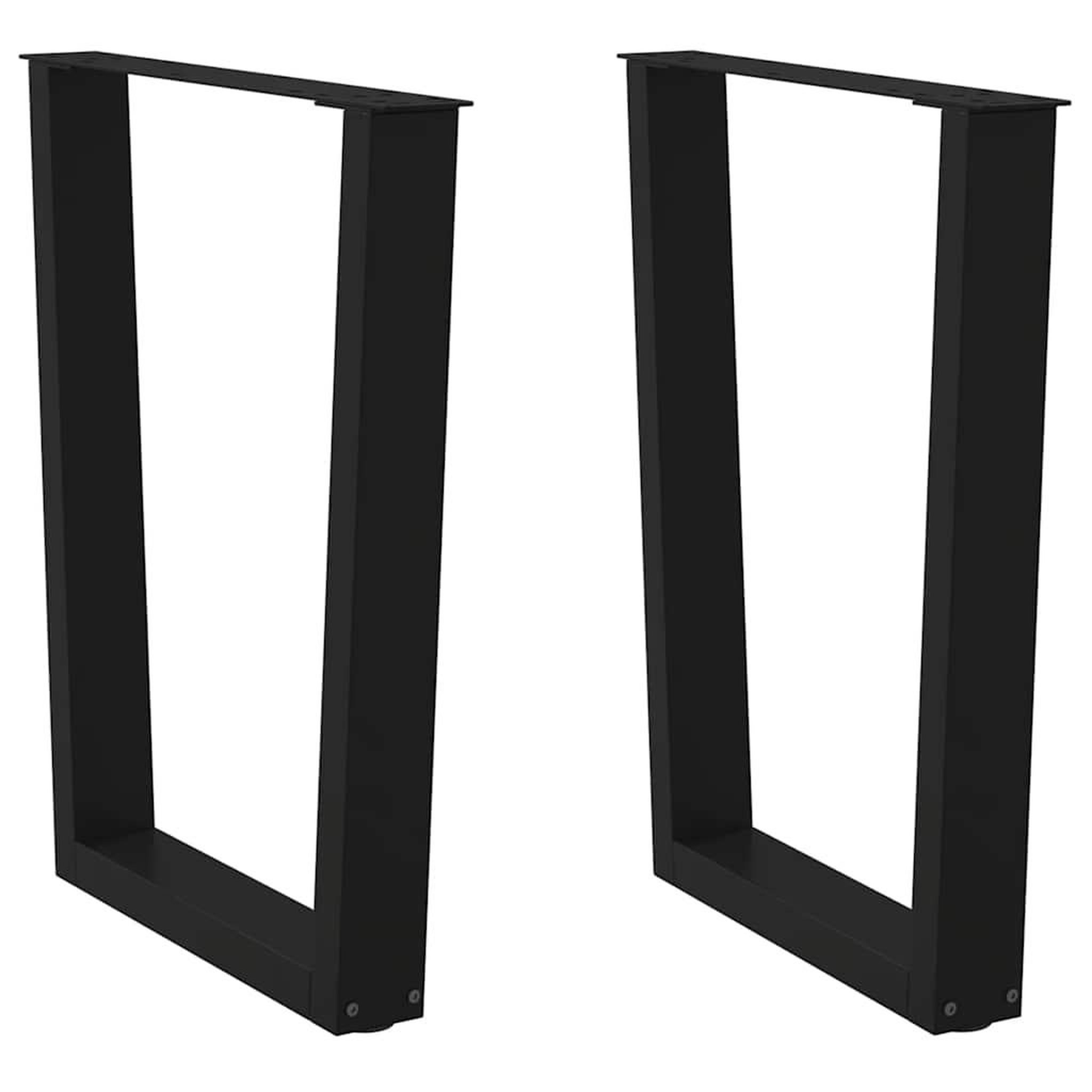 VIDAXL Pieds de table a manger forme V 2 pcs noir 70x(72-73,3)cm acier