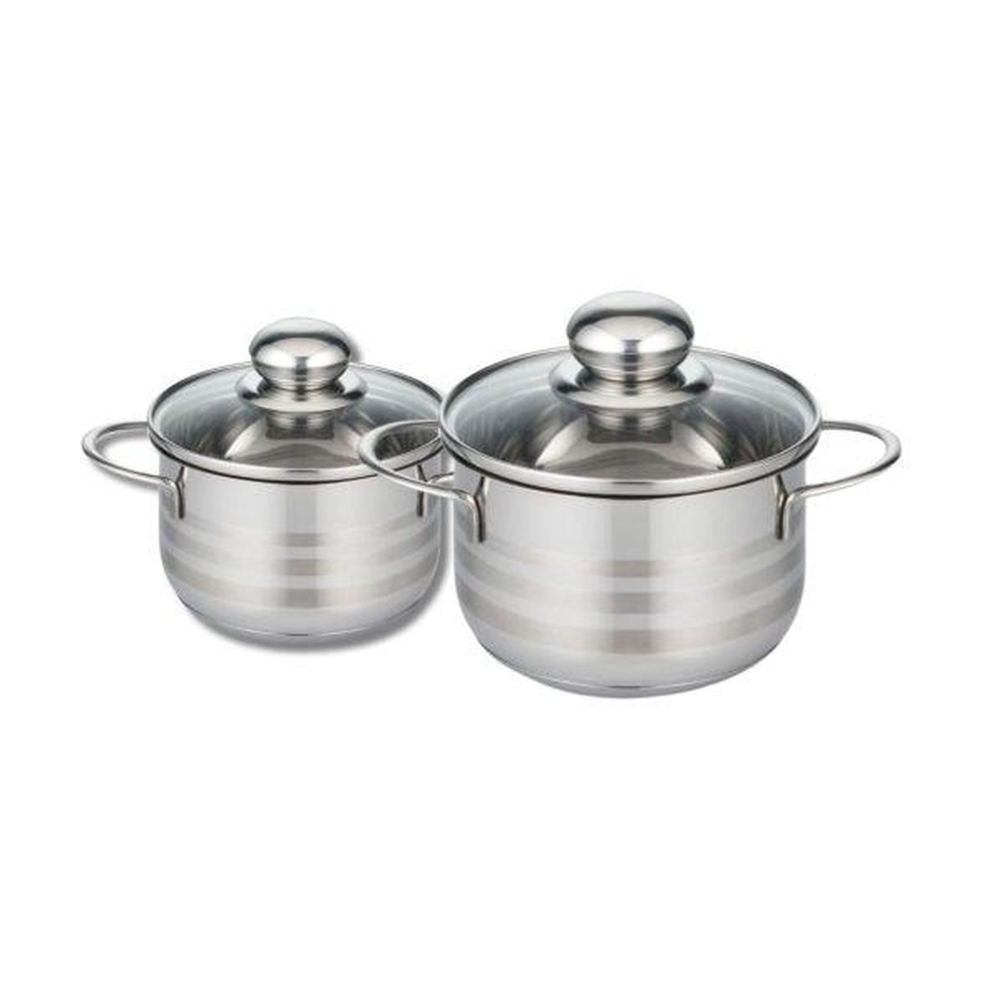 ELO Lot de 2 faitouts 14 et 16 cm en acier inoxydable sans pfas elo brillant