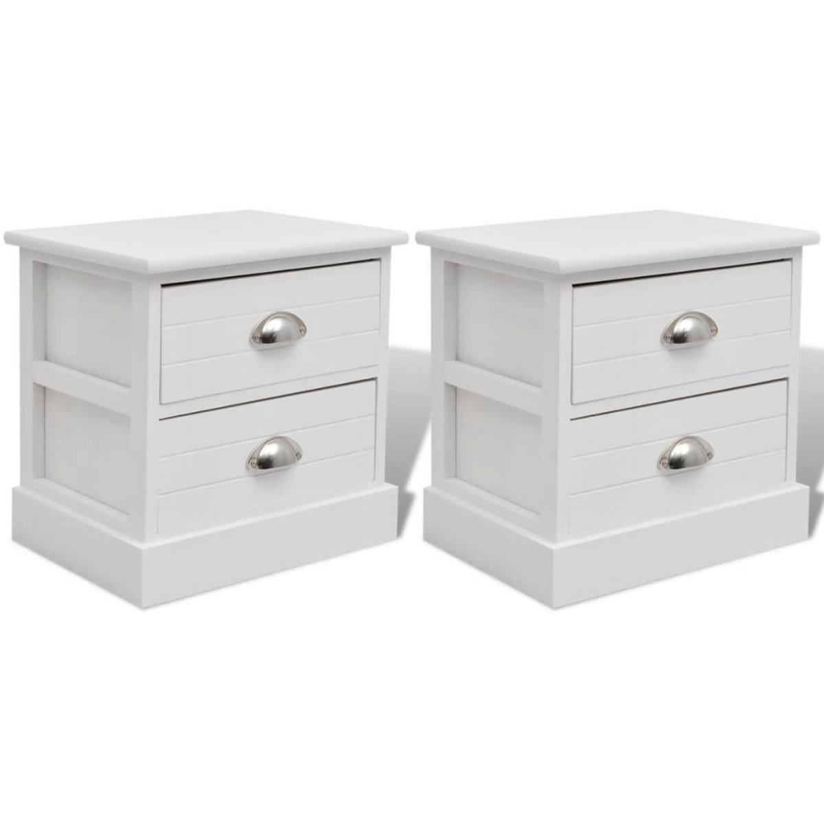 VIDAXL Table de chevet en style français 2 pcs Blanc
