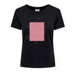 JACQUELINE DE YONG T-shirt Noir/Rose Femme JDY Life. Coloris disponibles : Noir