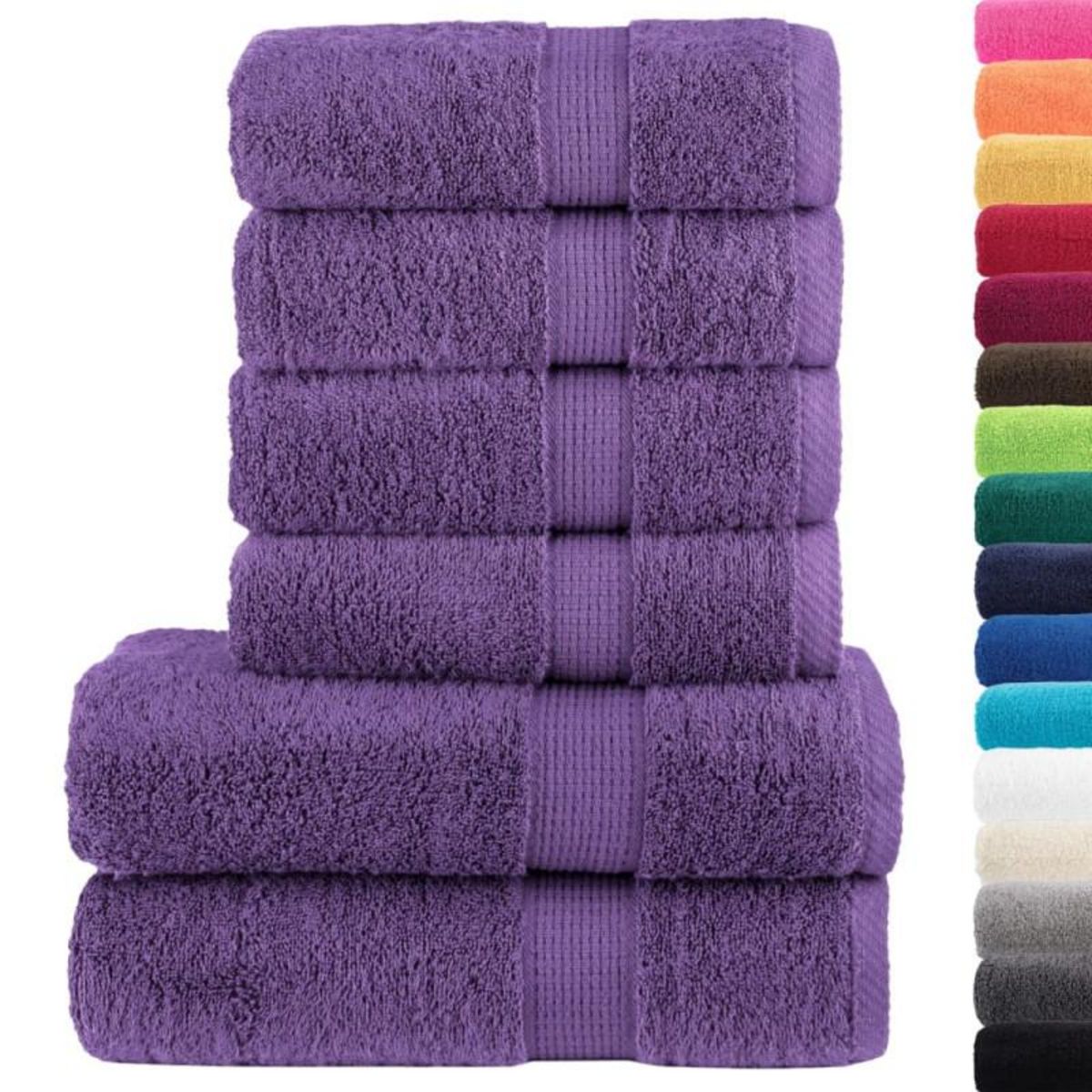 VIDAXL Ensemble de serviettes de qualité supérieure SOLUND 6pcs violet