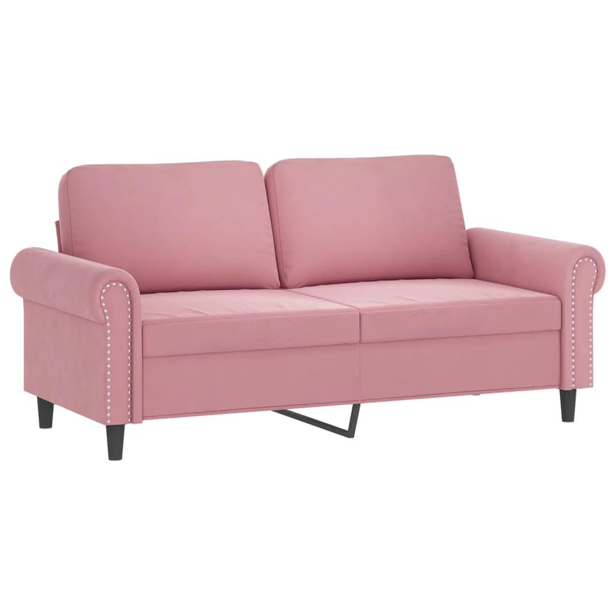 Voir la diapositive 4 : VIDAXL Canape 2 places avec oreillers decoratifs rose 140 cm velours