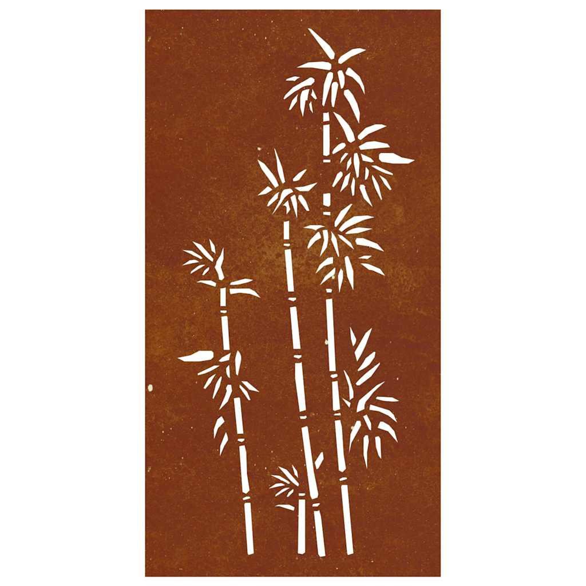 Voir la diapositive 5 : VIDAXL Decoration murale jardin 105x55 cm acier corten design bambou