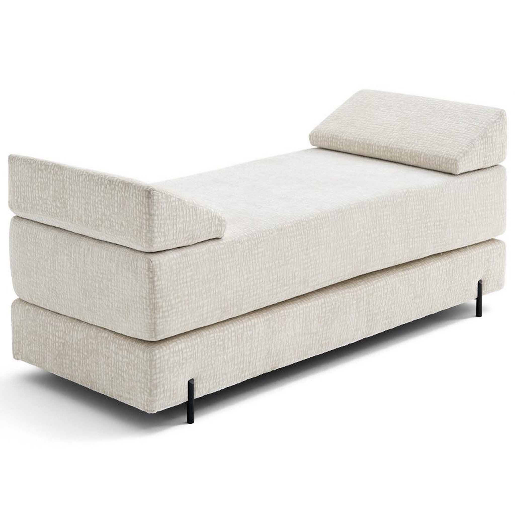 Voir la diapositive 4 : BEST MOBILIER Brescia - banquette 3 places convertible en tissu velours relief