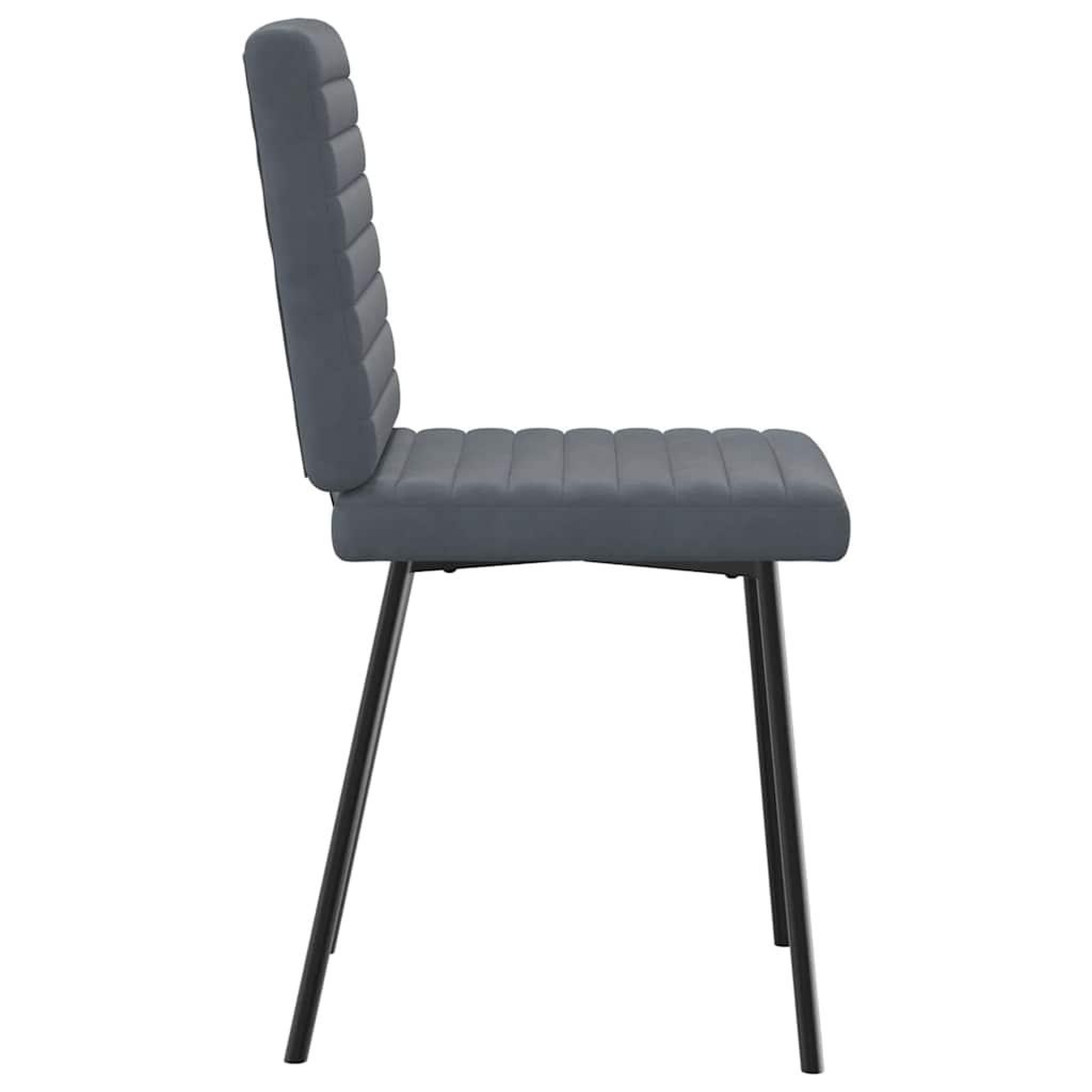 Voir la diapositive 5 : VIDAXL Chaises a manger lot de 6 gris fonce velours