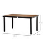 Voir la diapositive 3 : OUTSUNNY Table de jardin 6 personnes dim. 140 x 90 x 74 cm aluminium noir plastique effet bois naturel