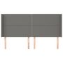 Voir la diapositive 3 : VIDAXL Tete de lit avec oreilles Gris fonce 163x16x118/128 cm Tissu
