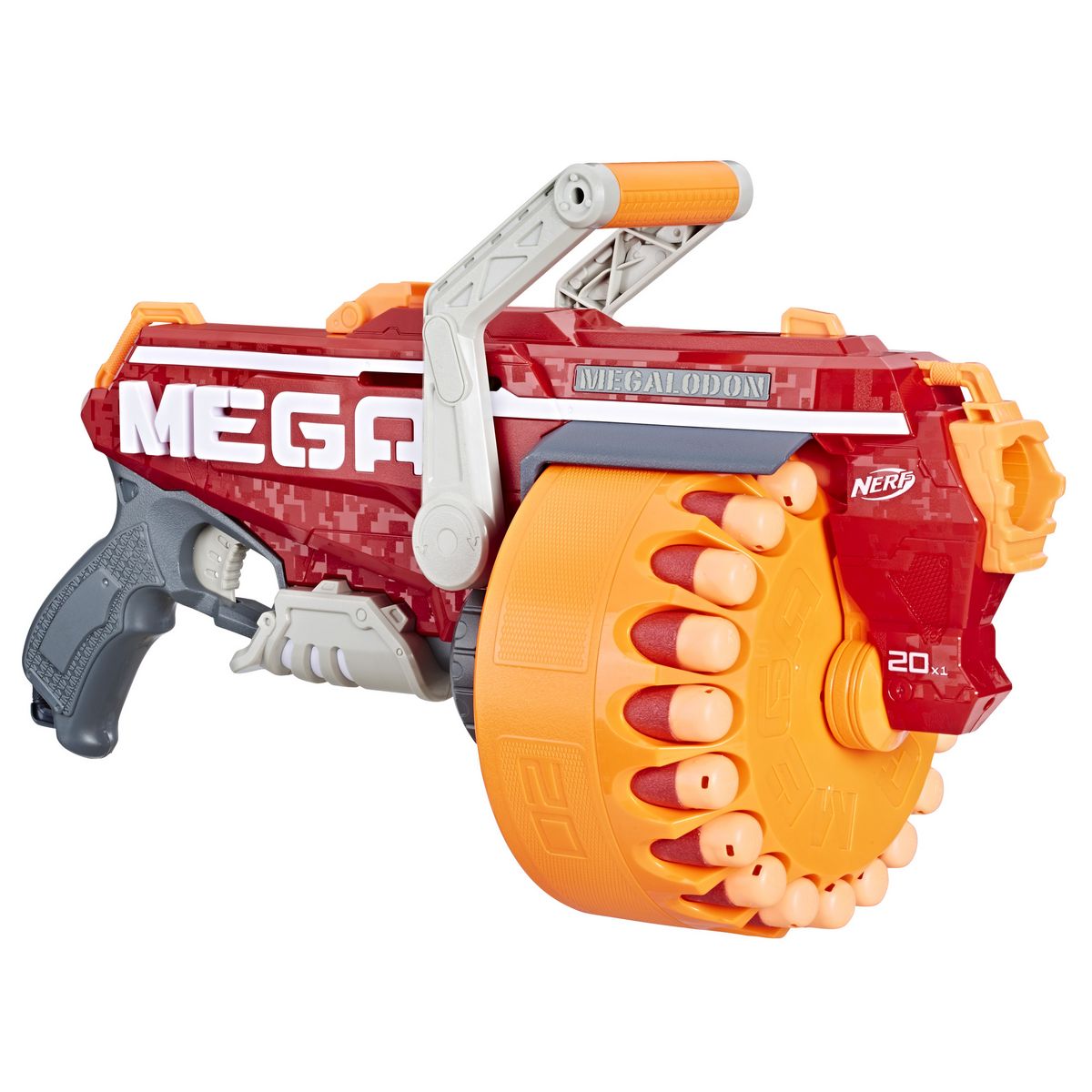 HASBRO Blaster Megalodon + 20 fléchettes - Nerf N-Strike Mega