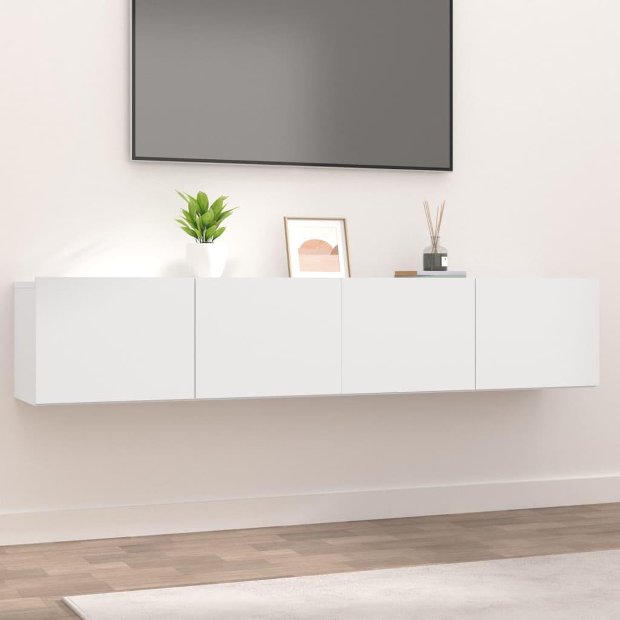 Voir la diapositive 1 : VIDAXL Meubles TV 2 pcs blanc 80x30x30 cm bois d'ingenierie