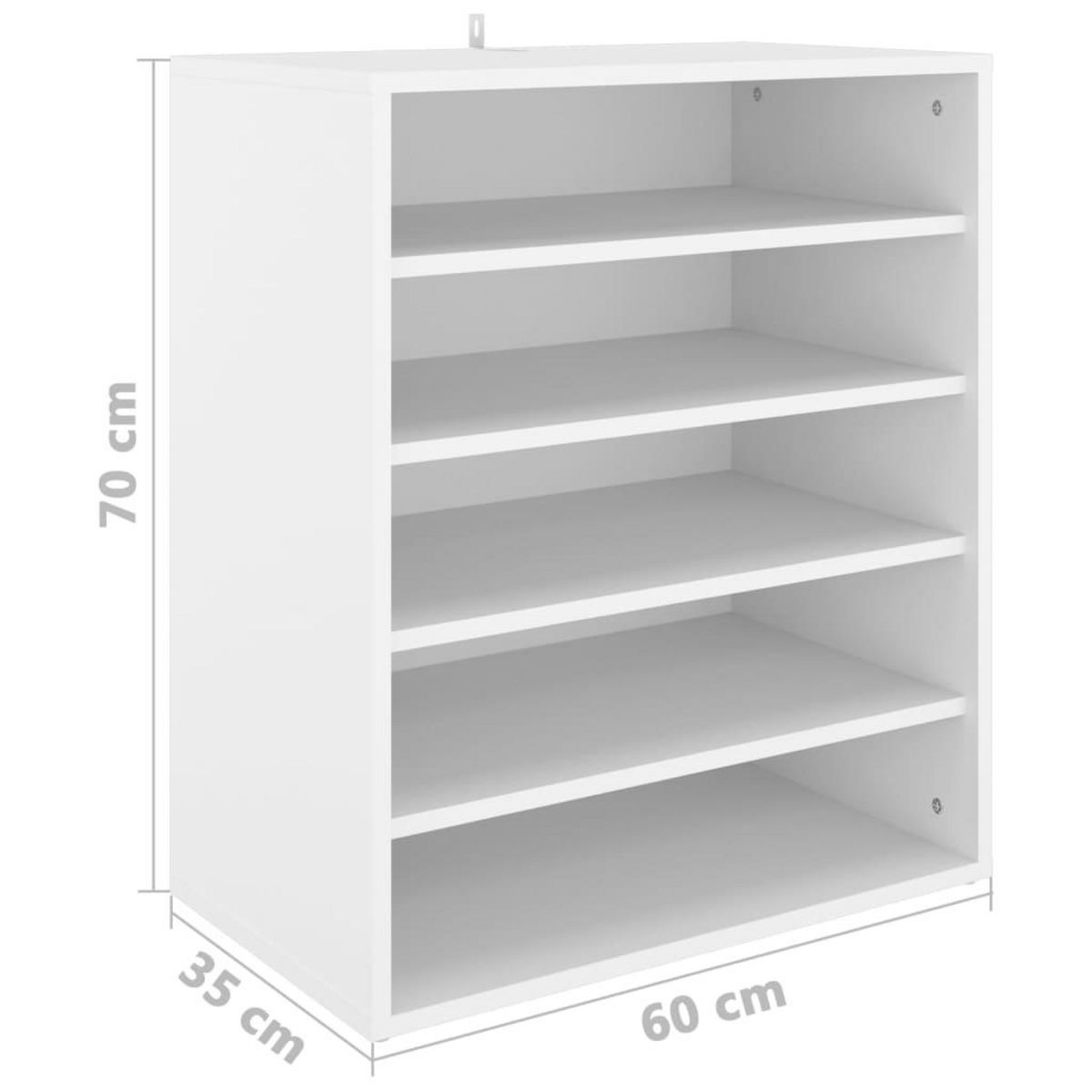 VIDAXL Armoire a chaussures Blanc 60x35x70 cm Bois d'ingenierie