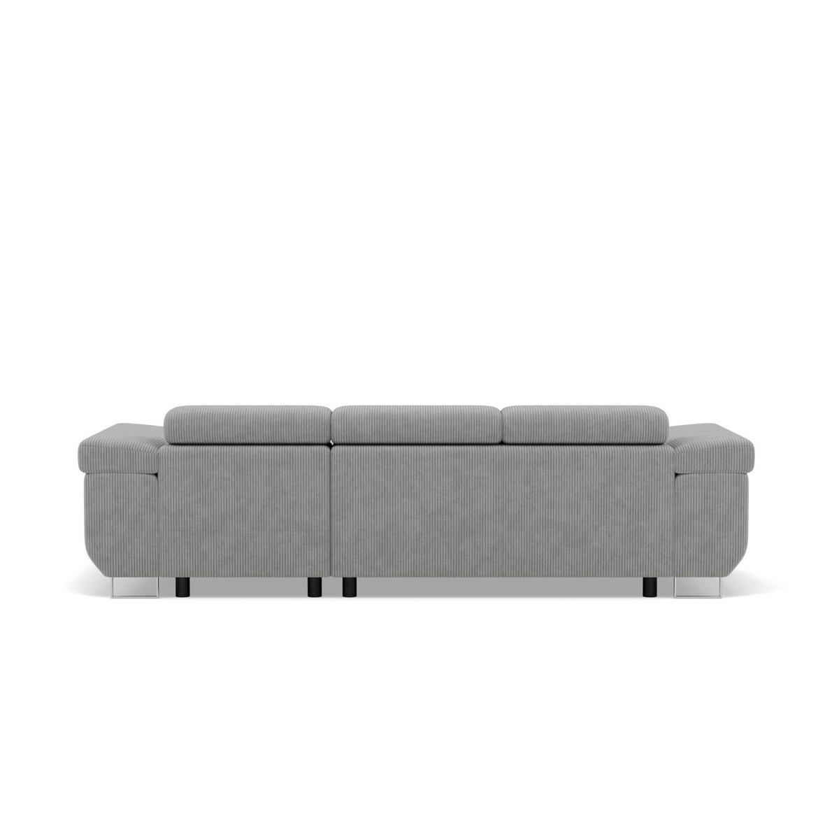 BEST MOBILIER Pablo - canapé d'angle droit - 6 places - convertible avec coffre et têtières réglables - en velours côtelé