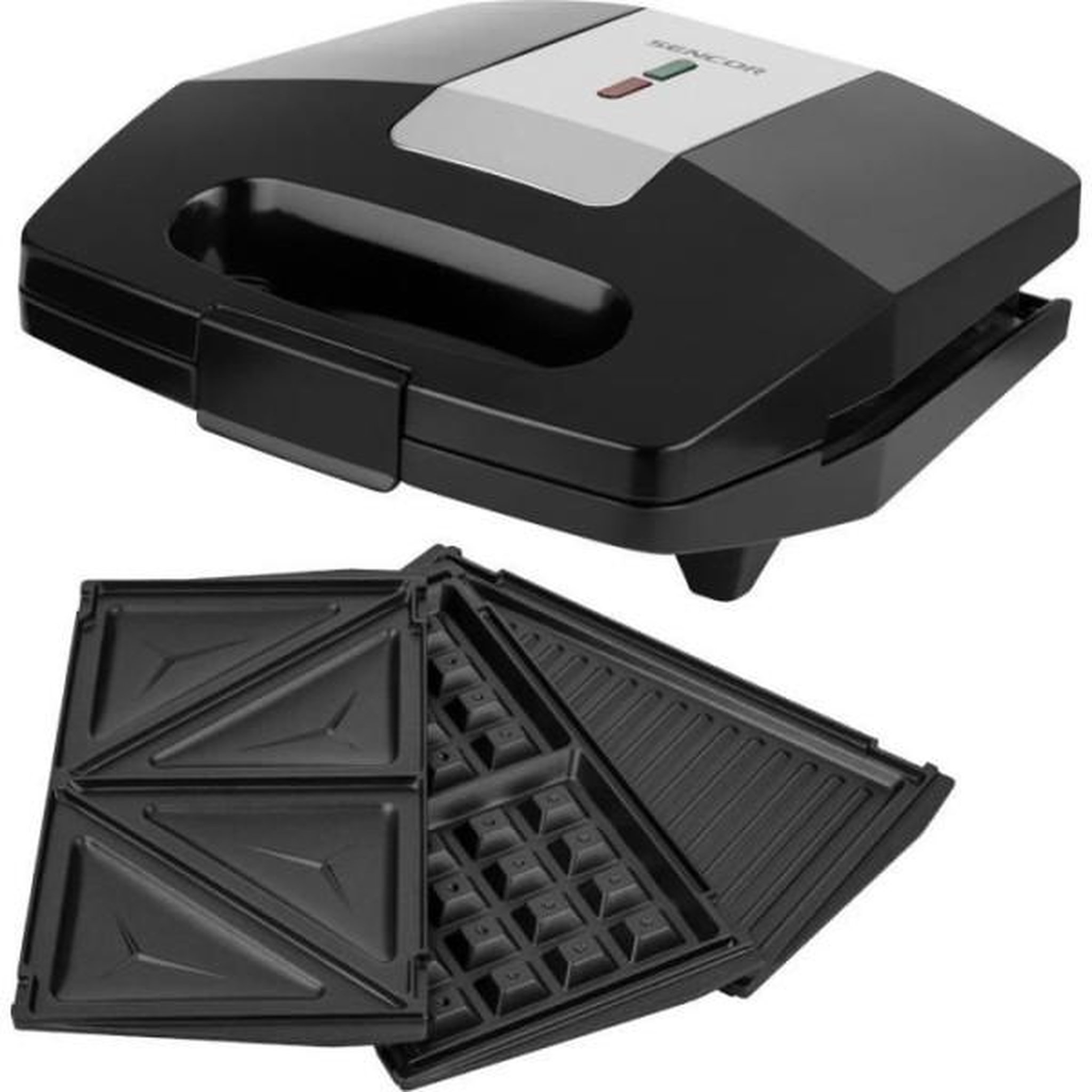 MARKET24 Appareil - Machine a Croque Monsieur Appareil a  3 en 1 - SENCOR - SSM 9410SS - 700 W - 3 plaques - Boîtier CoolTouch - Argent