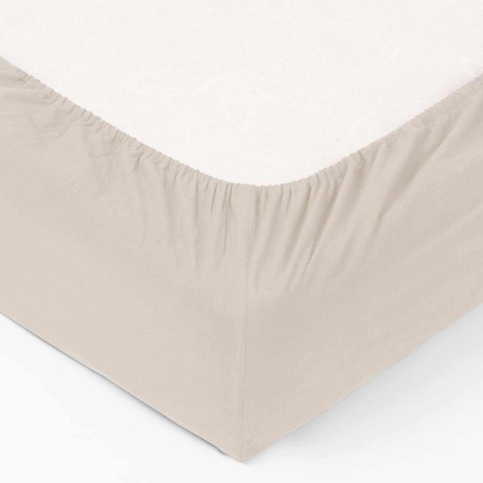 Voir la diapositive 2 : ATMOSPHERA Drap housse lavable coton  maria  160x200cm ivoire