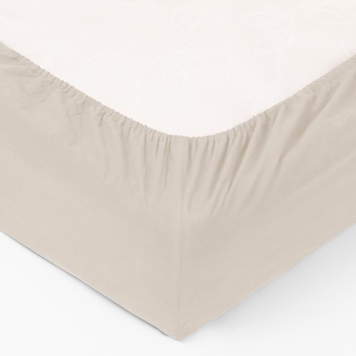 ATMOSPHERA Drap Housse Lavable Coton  Maria  160x200cm Ivoire