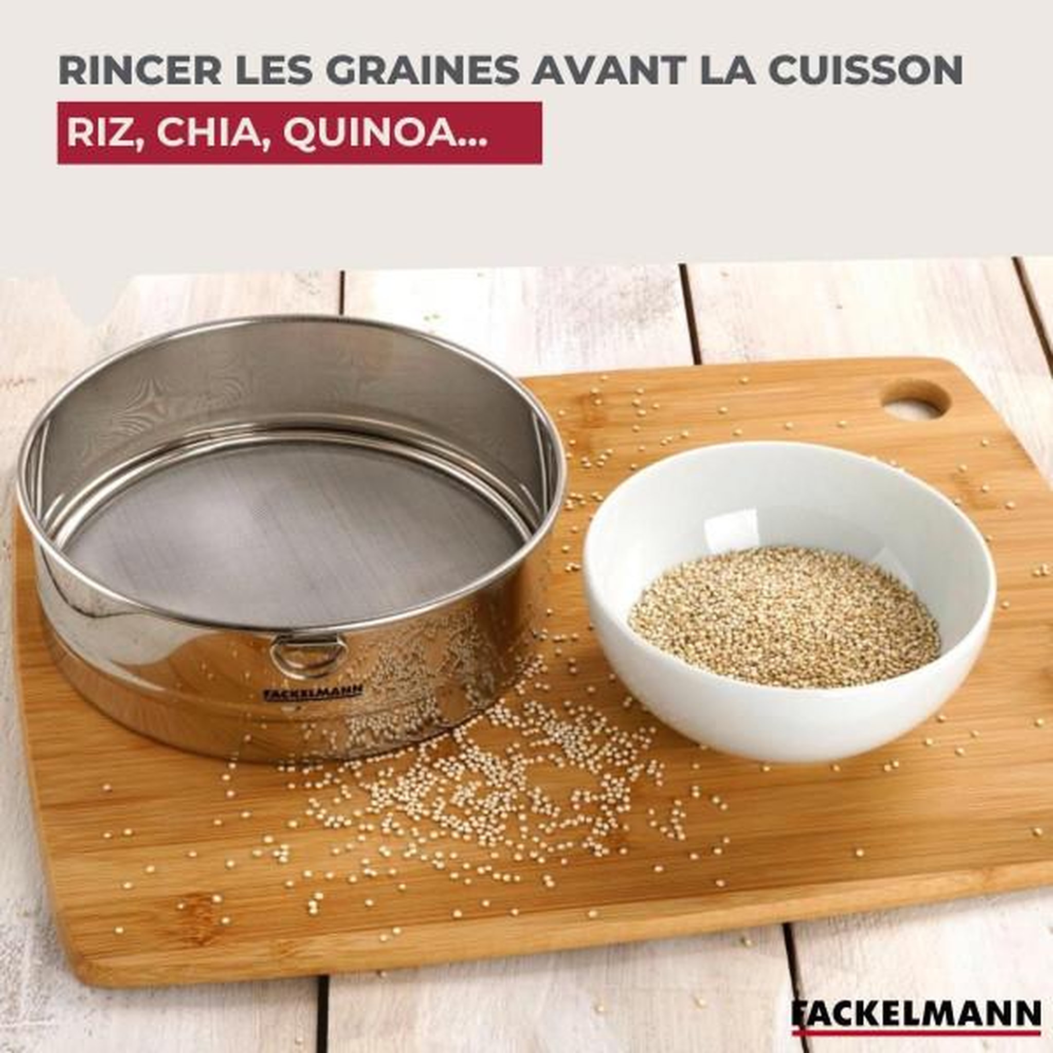 Voir la diapositive 4 : Fackelmann Ensemble de 2 tamis de cuisine inox extra fin - fackelmann - basic - 18 cm
