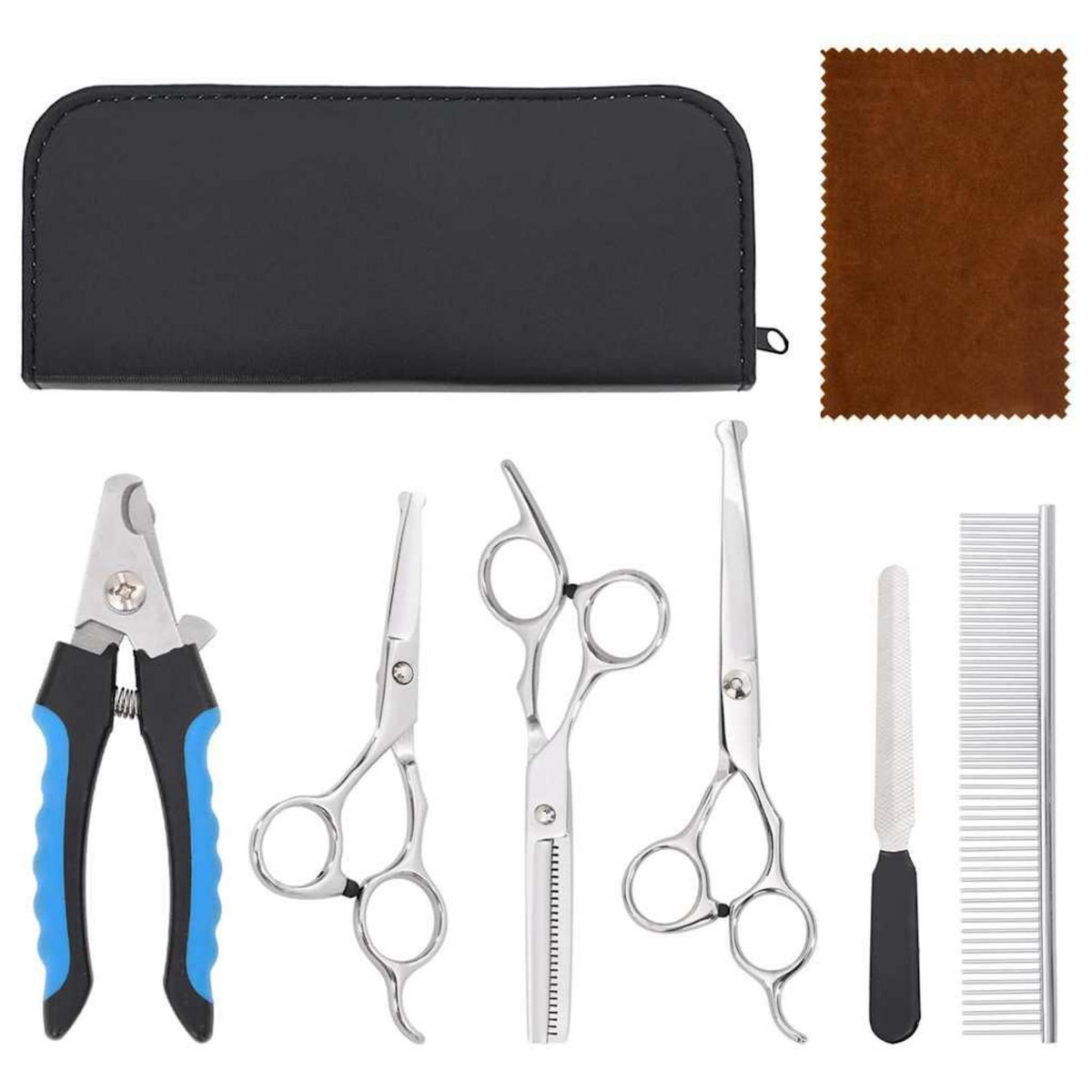 VIDAXL Ensemble de ciseaux de toilettage pour chien 6 pcs