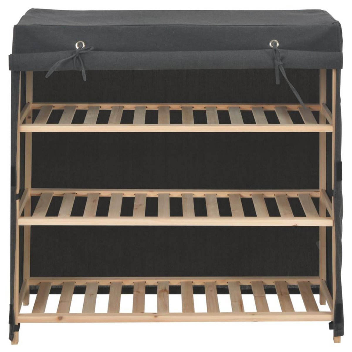 VIDAXL Armoire a chaussures avec housse Gris 79x40x80 cm  Tissu