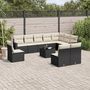Voir la diapositive 1 : VIDAXL Salon de jardin 11 pcs avec coussins noir resine tressee