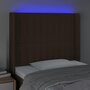 Voir la diapositive 4 : VIDAXL Tete de lit a LED Marron fonce 93x16x118/128 cm Tissu