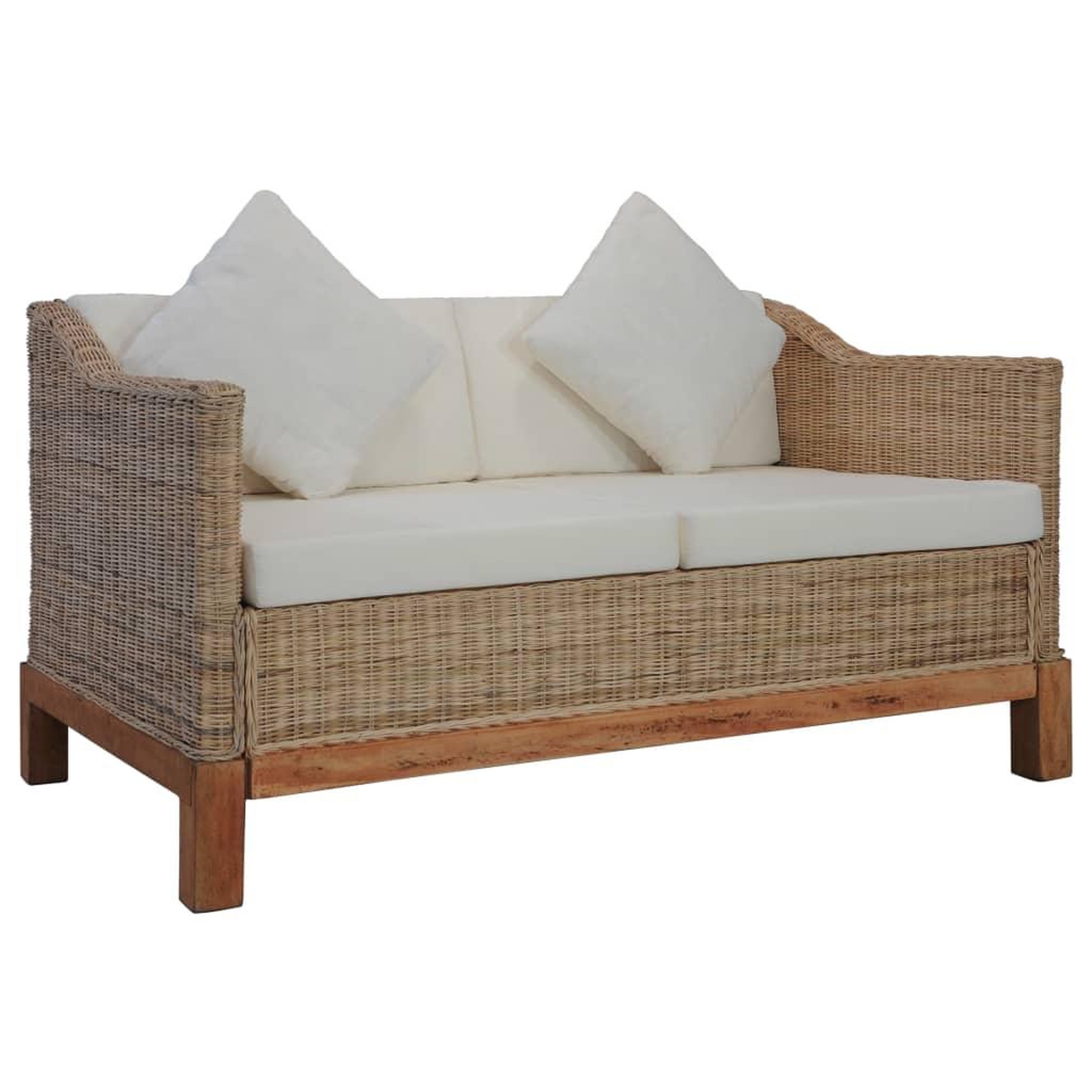 Voir la diapositive 1 : VIDAXL Canape a 2 places avec coussins Rotin naturel