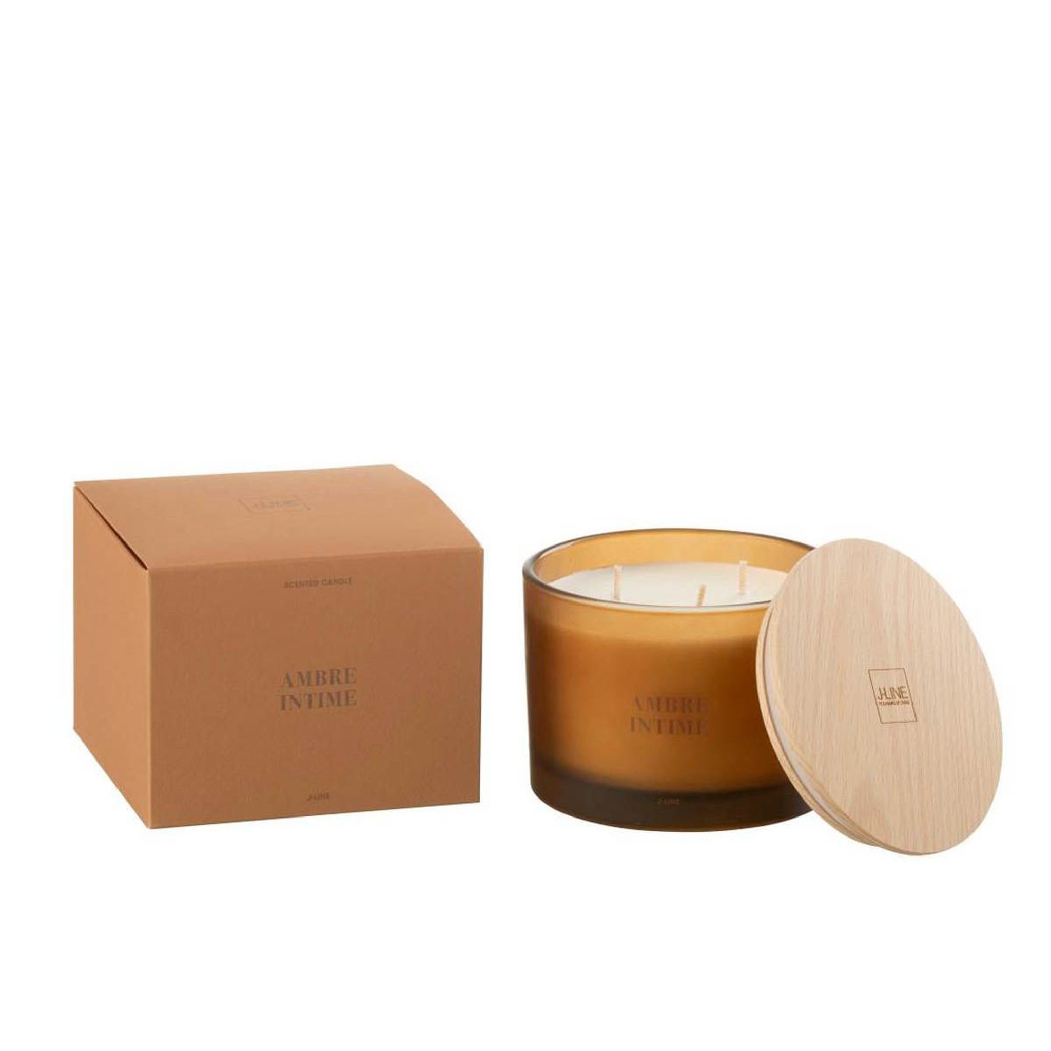Voir la diapositive 3 : J-LINE Bougie parfumée  accords essentiels  10cm ambre intime