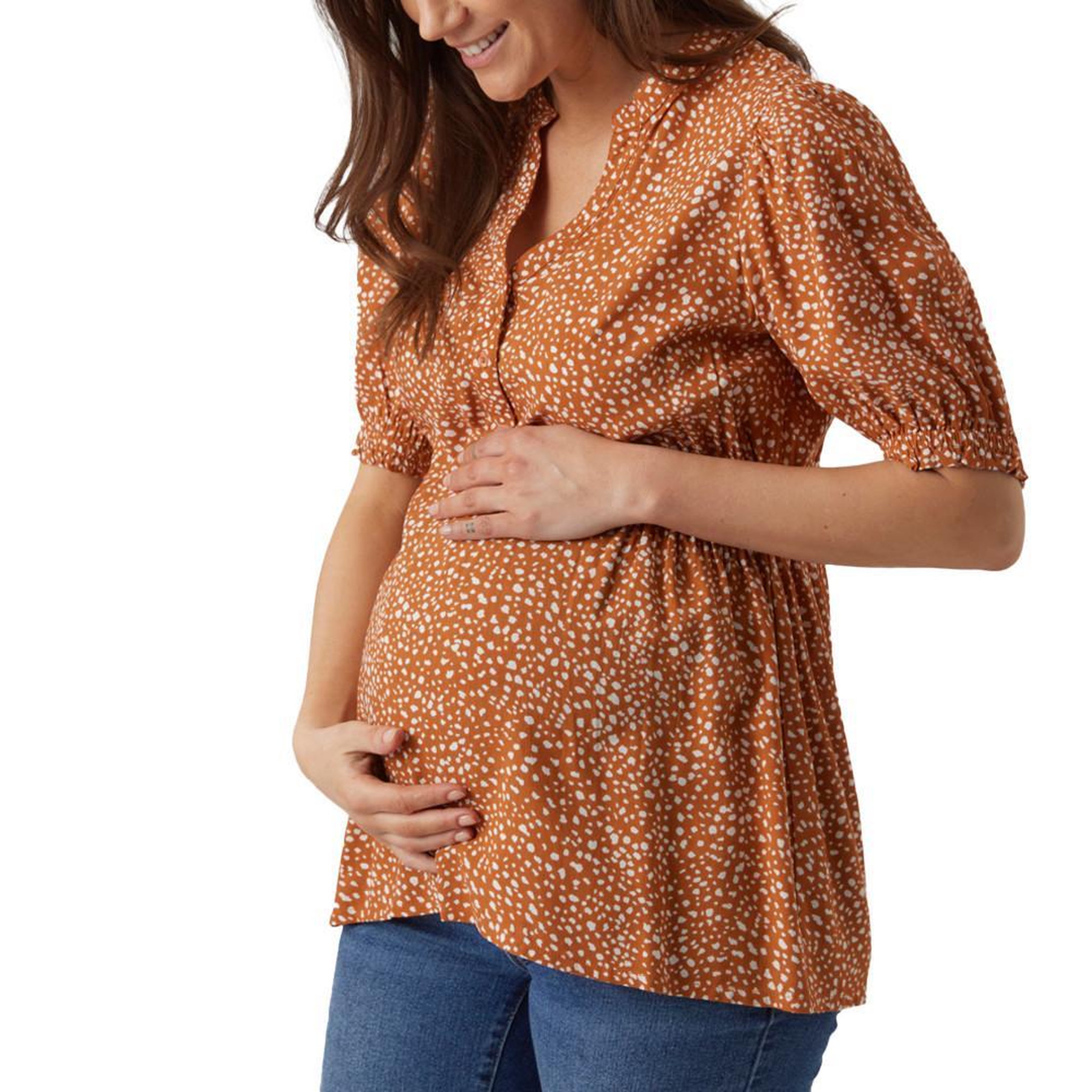 MAMALICIOUS Blouse  Femme Femme Mamalicious Hella Lia. Coloris disponibles : Orange