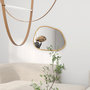 Voir la diapositive 4 : HOMCOM Miroir mural décoratif forme organique dim. 80L x 60H cm cadre bois de pin verni