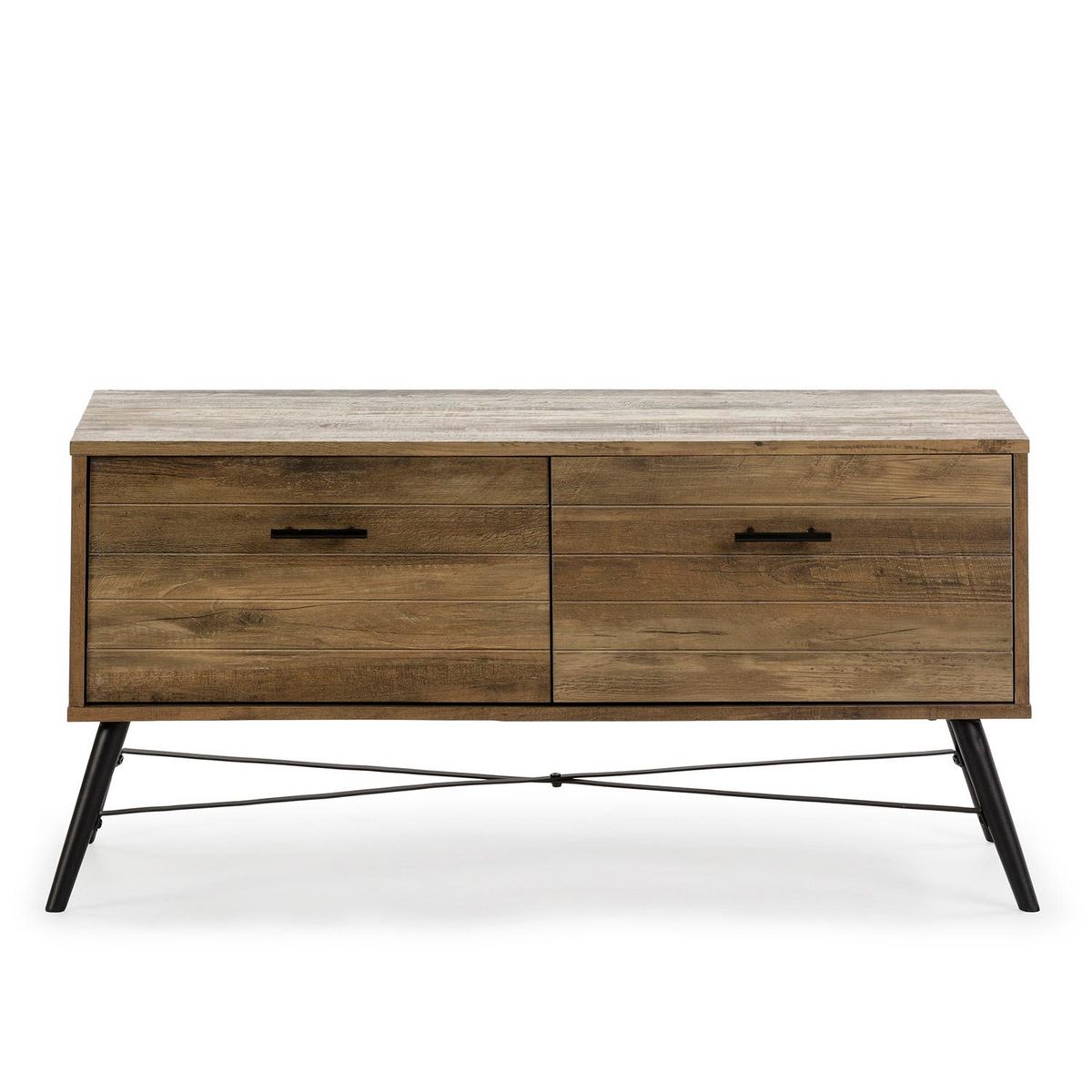 VS VENTA-STOCK Meuble TV Clavel 2 tiroirs Couleur Rustique