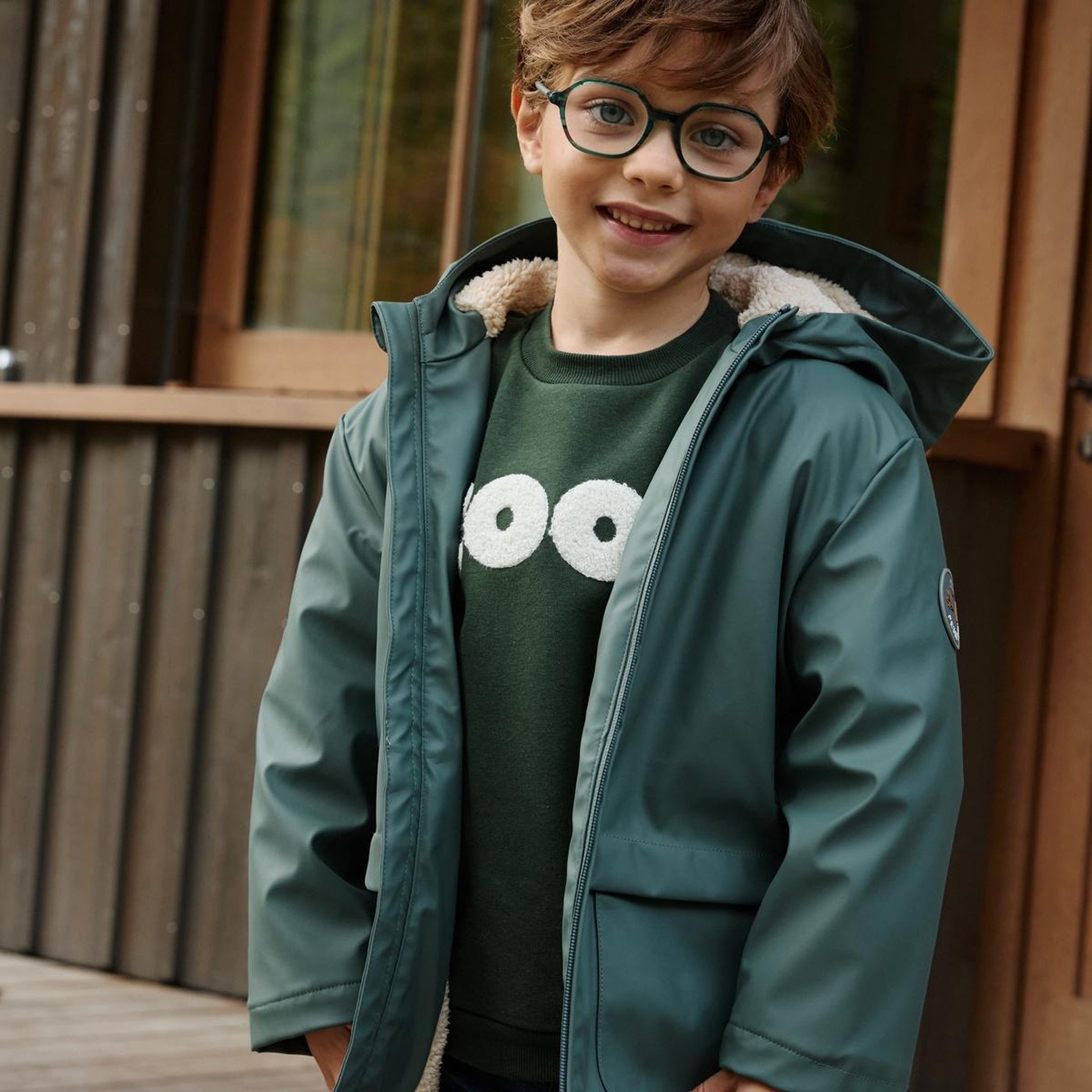 Voir la diapositive 4 : PETIT BEGUIN Manteau enfant imperméable doublé sherpa avec capuche Malo