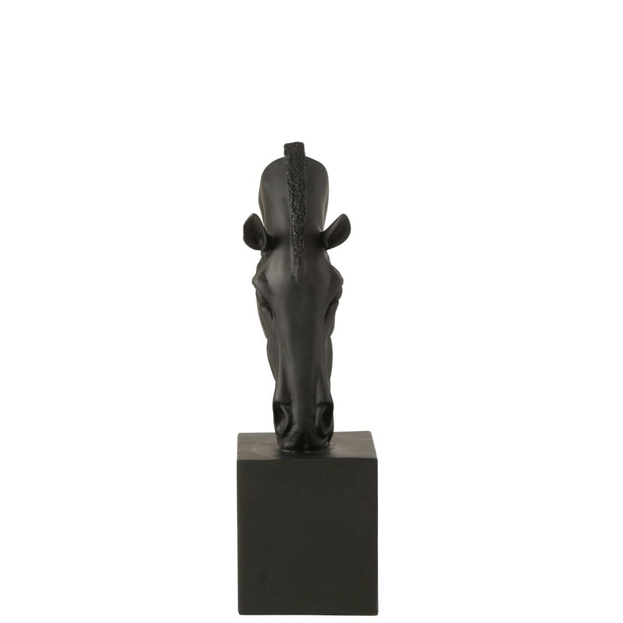 Voir la diapositive 2 : J-LINE Tête de cheval sur socle  hollywood  44cm noir