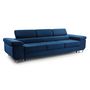 Voir la diapositive 3 : BEST MOBILIER Pablo - canapé 3 places - convertible avec têtières réglables - en velours