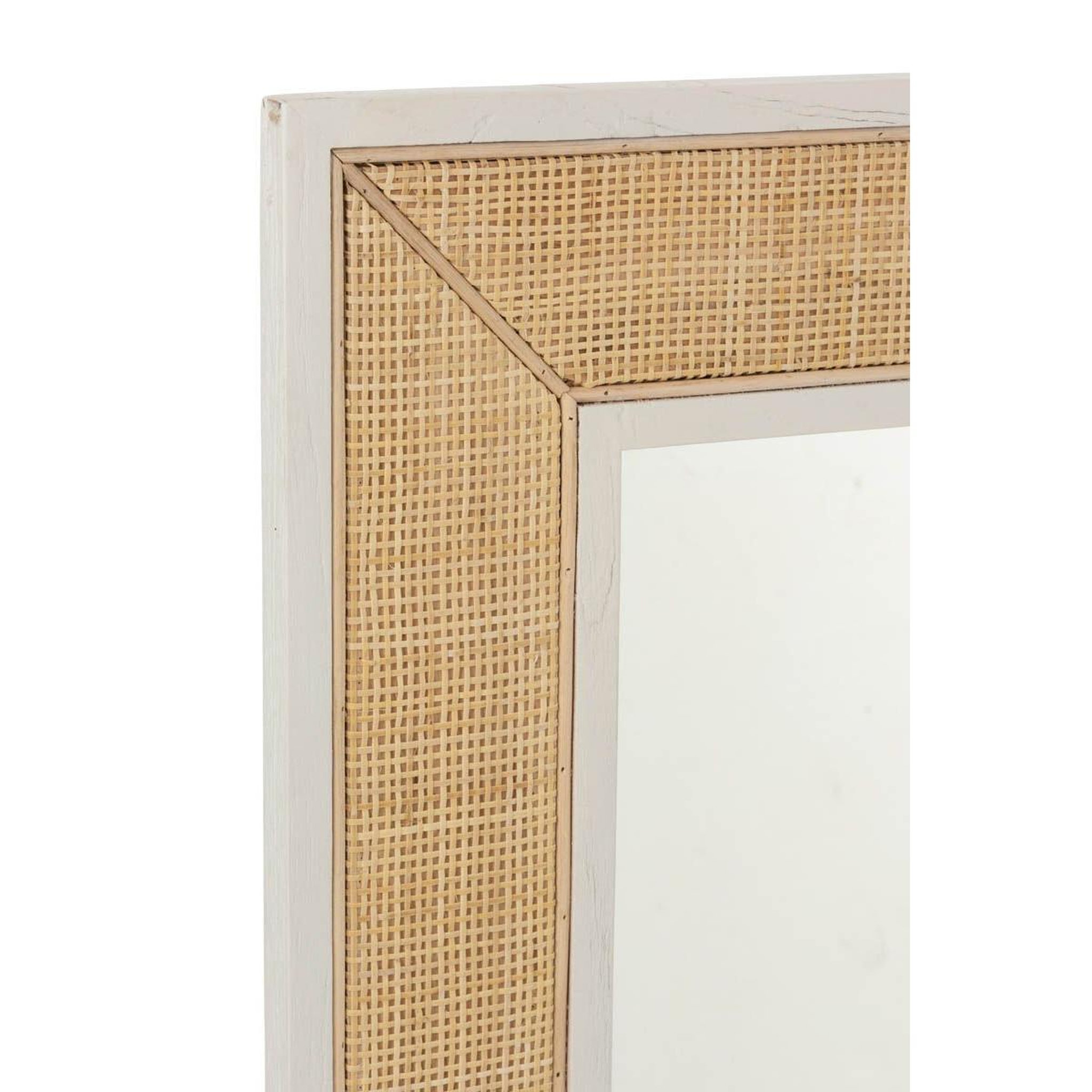 Voir la diapositive 3 : J-LINE Miroir mural en rotin  molly  120cm naturel
