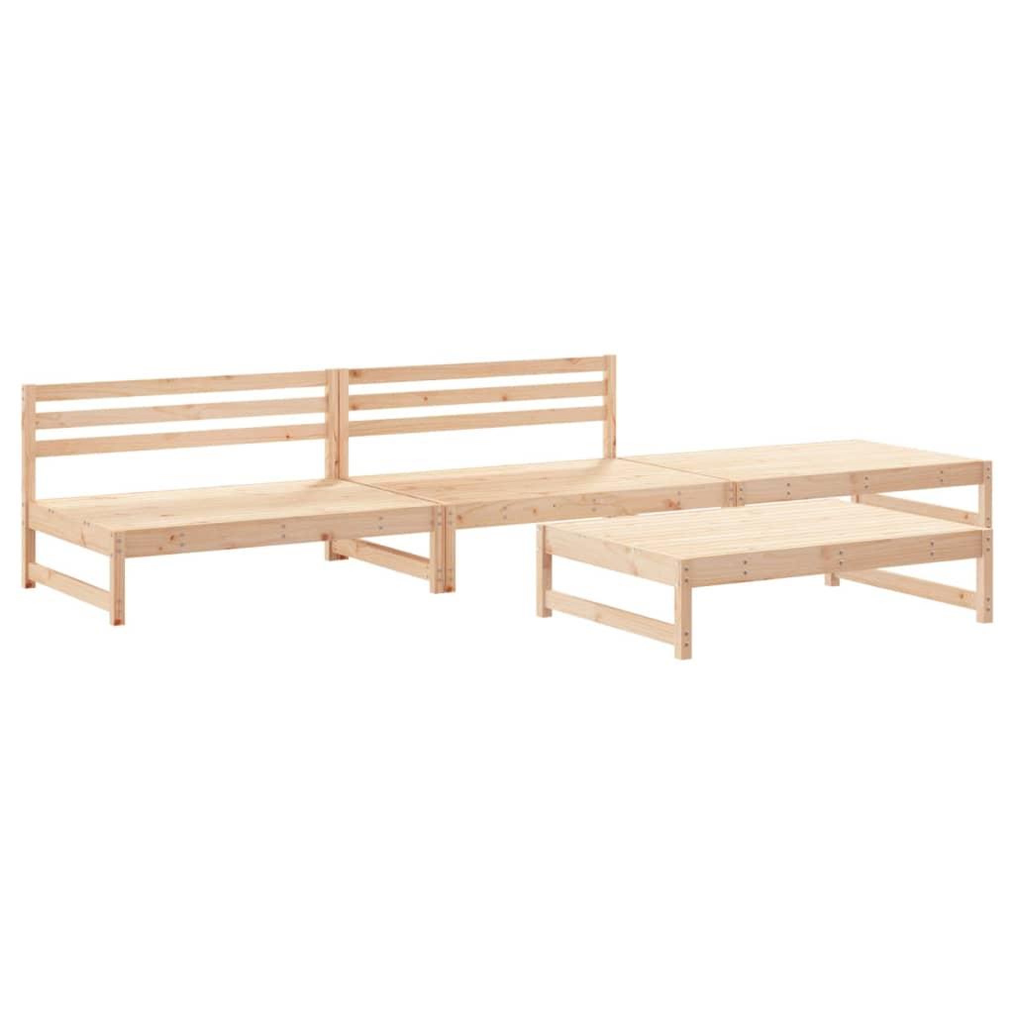 Voir la diapositive 2 : VIDAXL Salon de jardin 4 pcs bois massif de pin