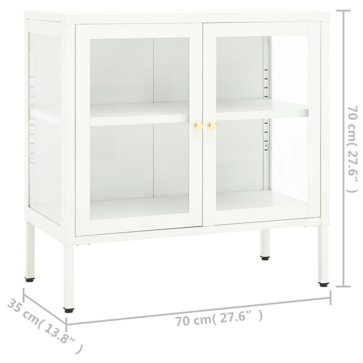 VIDAXL Buffet Blanc 70x35x70 cm Acier et verre