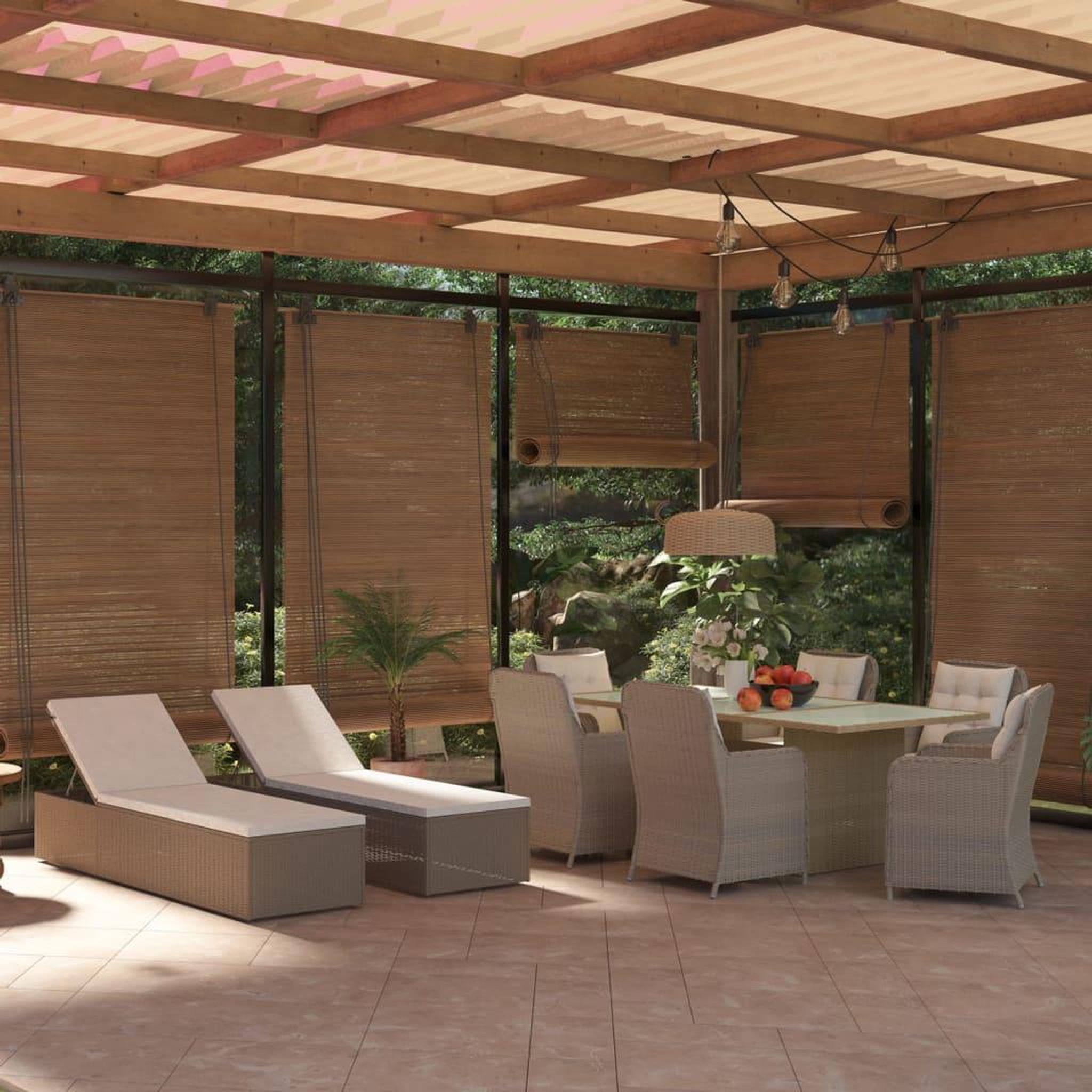 Voir la diapositive 1 : VIDAXL Ensemble a manger de jardin 9 pcs Resine tressee Marron