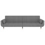 Voir la diapositive 5 : VIDAXL Canape-lit a 2 places avec deux oreillers Gris clair Velours