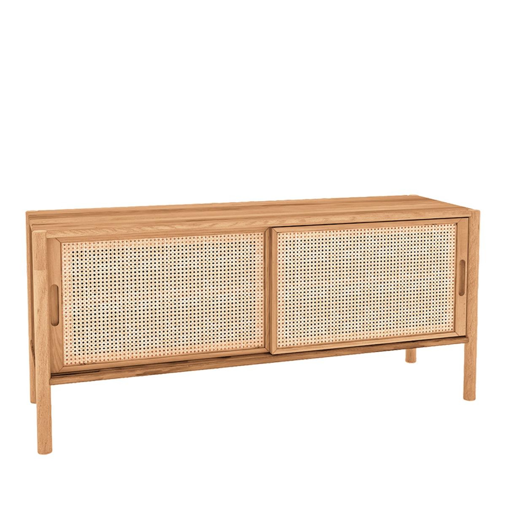 Voir la diapositive 2 : BELLECOUR Meuble bas hêtre et canage sogno 142x46 cm - Naturel