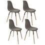 Voir la diapositive 1 : TOILINUX Lot de 4 Chaises scandinave Phenix en tissu et métal - Gris