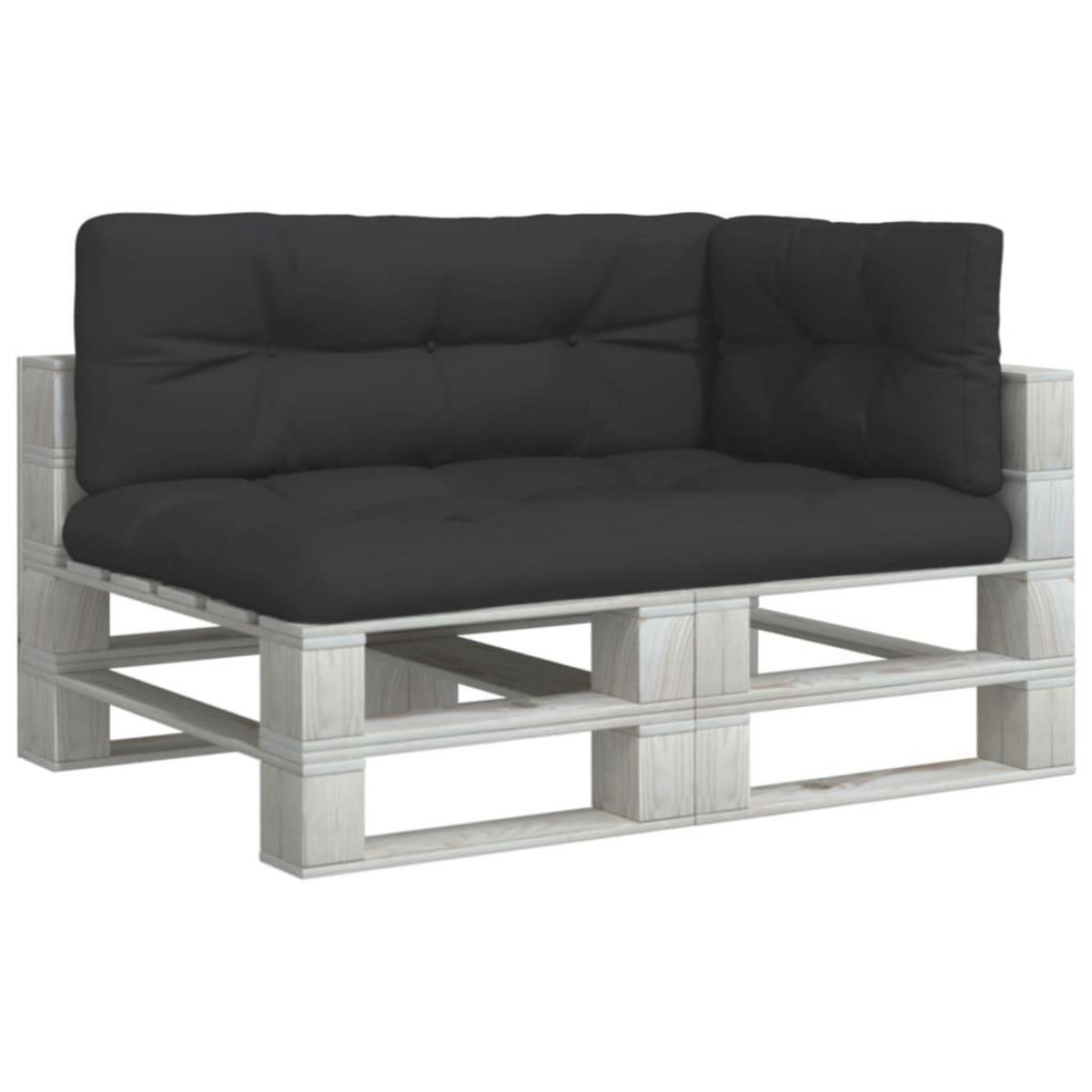 VIDAXL Coussins de palette lot de 3 noir tissu