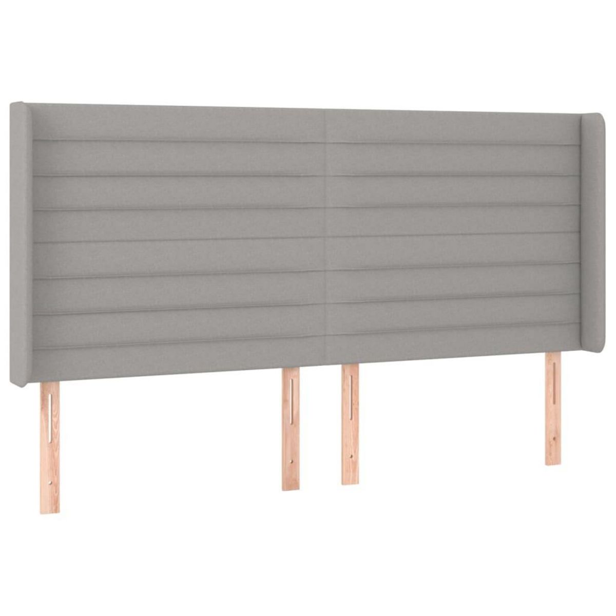 VIDAXL Tete de lit a LED Gris clair 163x16x118/128 cm Tissu