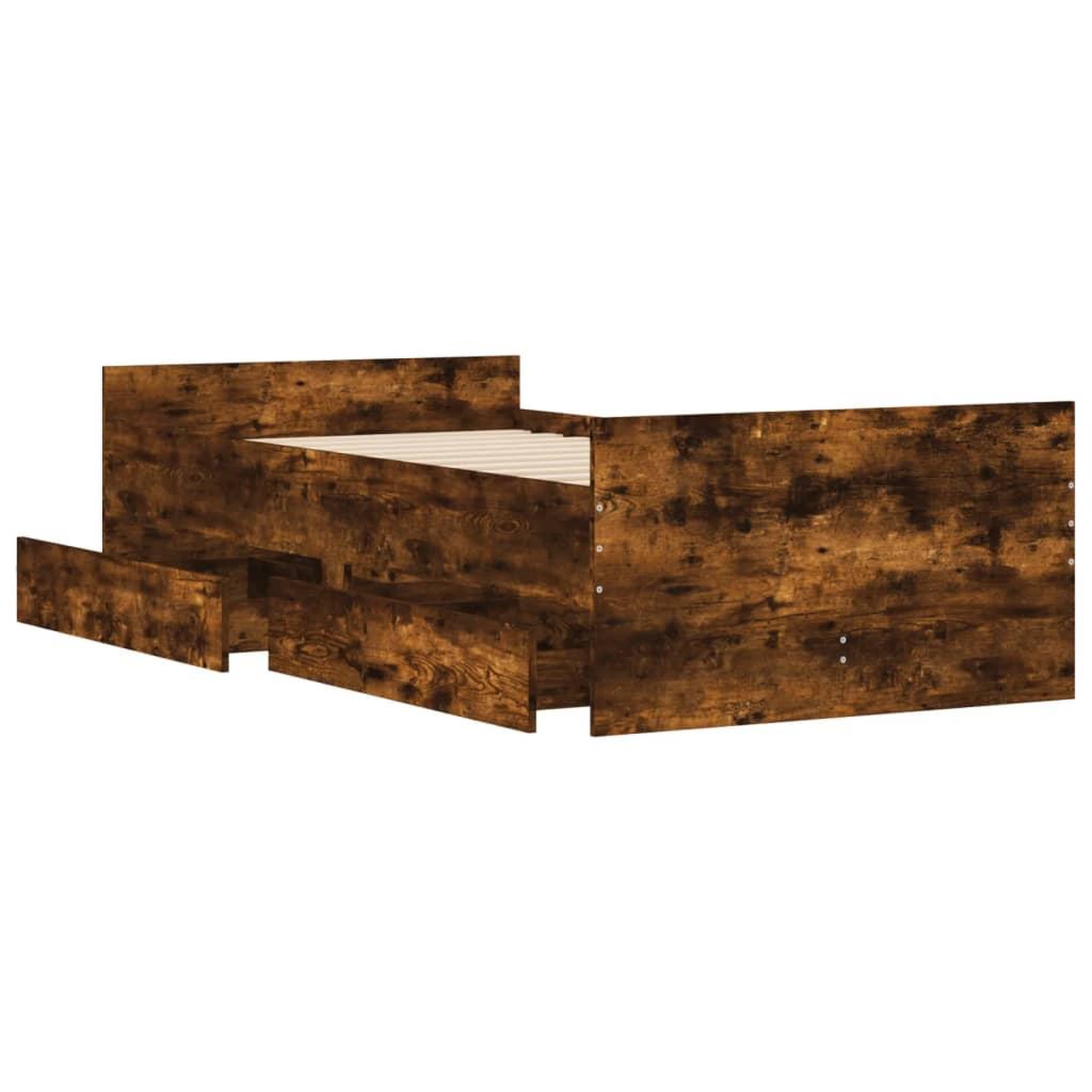 Voir la diapositive 5 : VIDAXL Cadre de lit sans matelas chene fume 75x190 cm