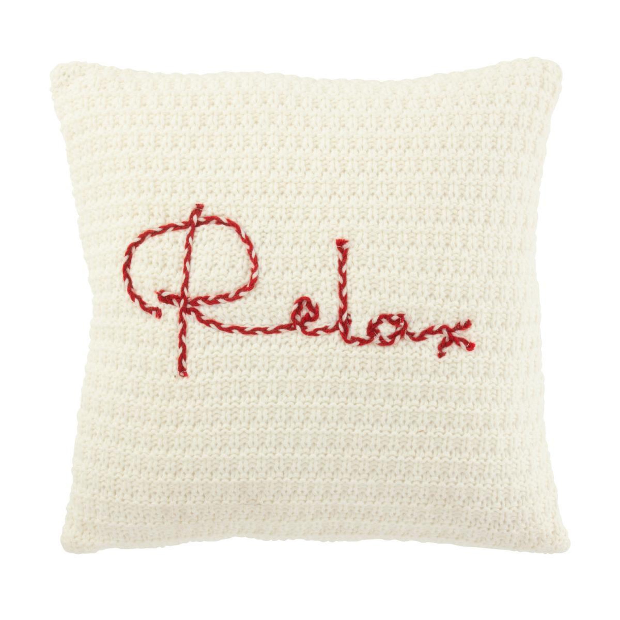J-LINE Coussin déco  relax  45x45cm blanc