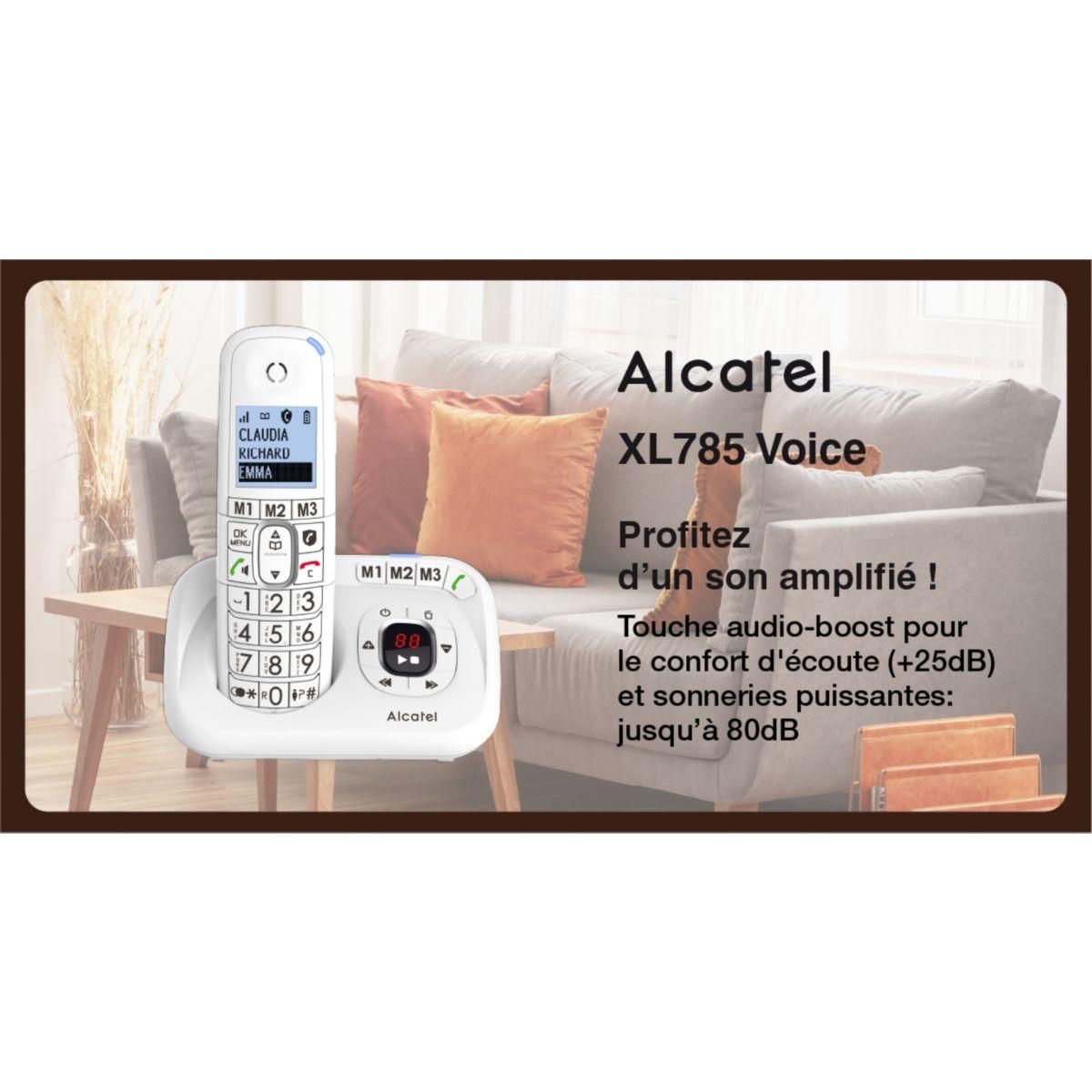 Alcatel Téléphone sans fil XL785 Voice Trio Blanc