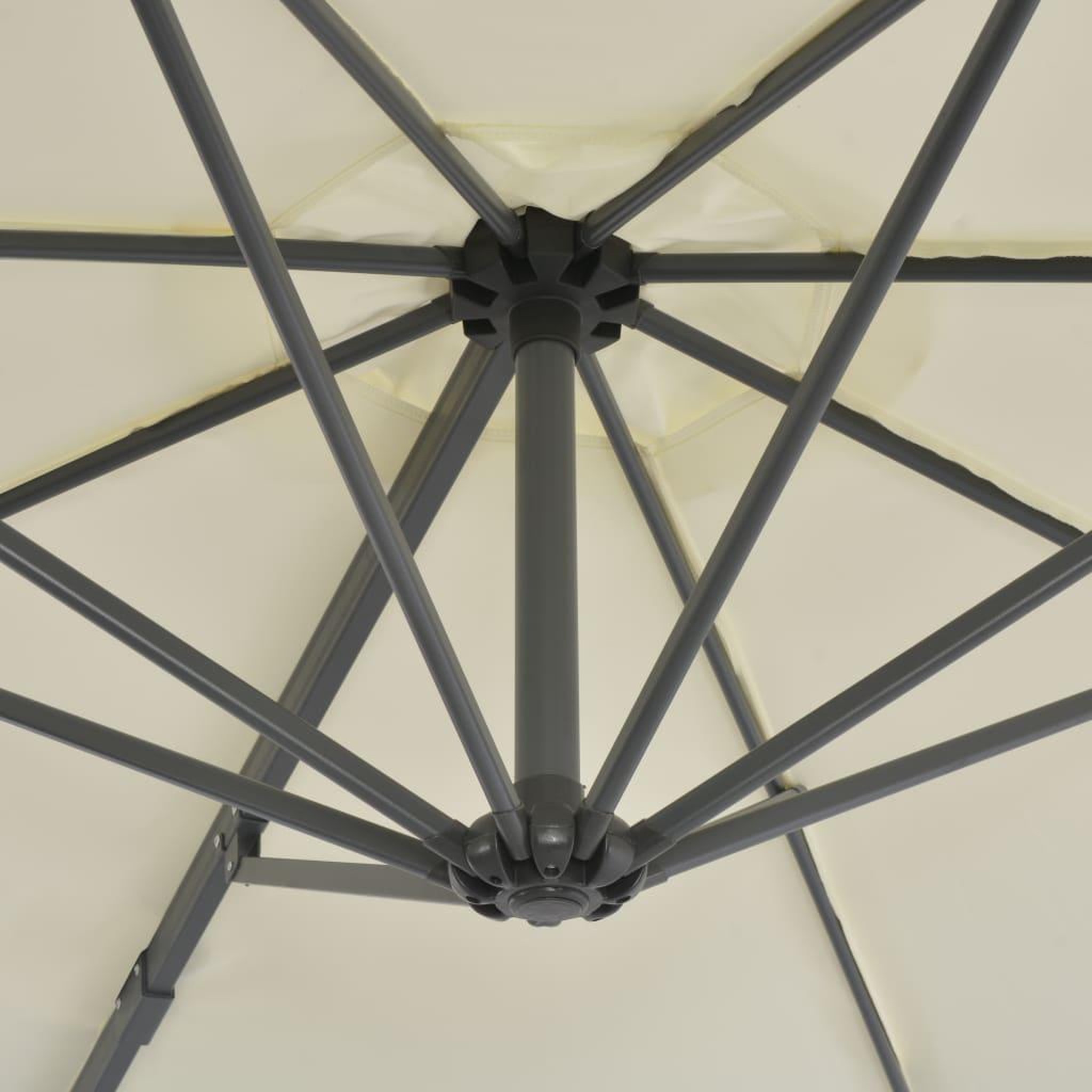 Voir la diapositive 5 : VIDAXL Parasol de jardin en porte-a-faux et poteau en aluminium sable