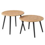 Paris Prix Lot de 2 Tables d'Appoint  Fernando  68cm Naturel