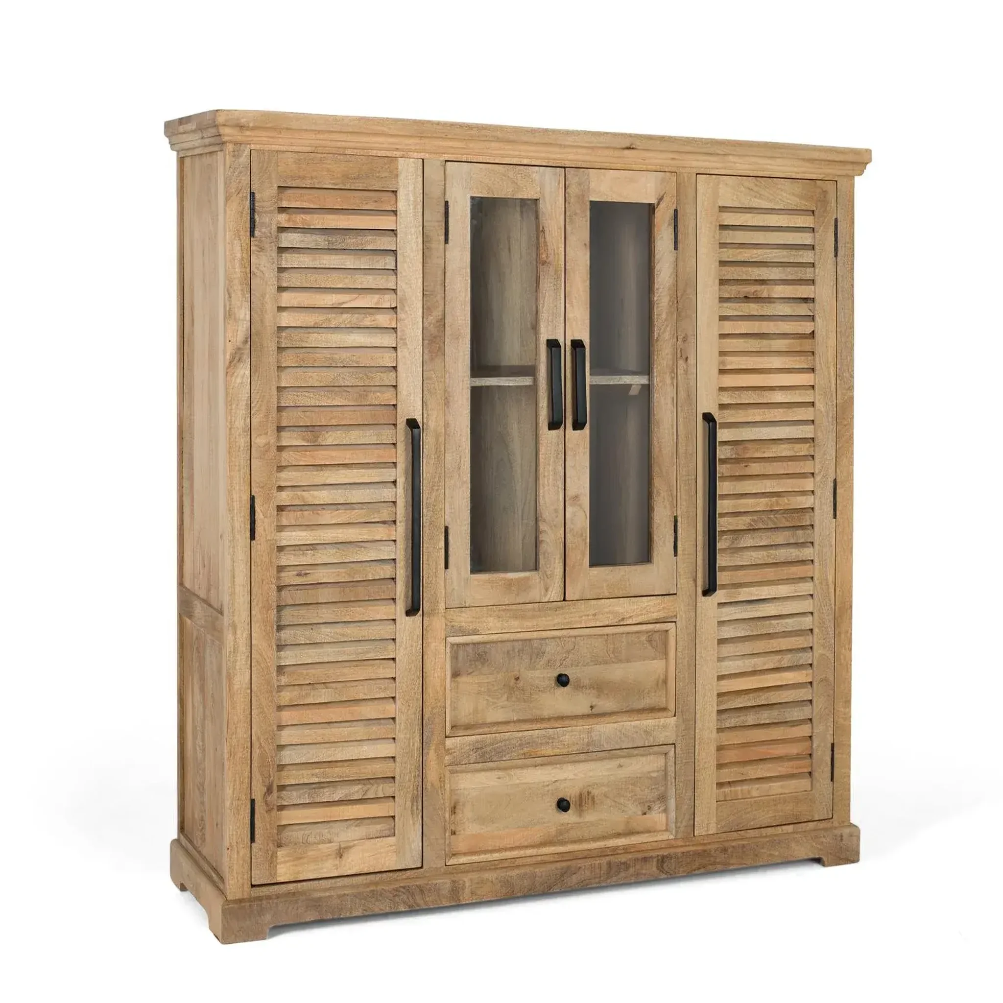 Voir la diapositive 3 : GINER Y COLOMER SL Vaisselier en bois de manguier 160 cm style rustique contemporain