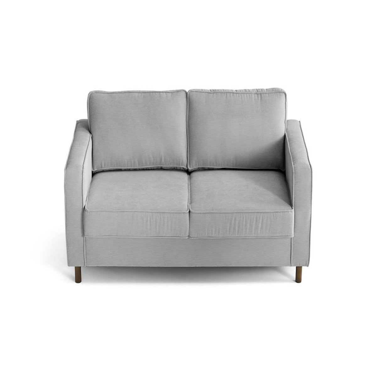 LISA DESIGN Jake - canapé 2 places en velours côtelé - pieds bois foncé