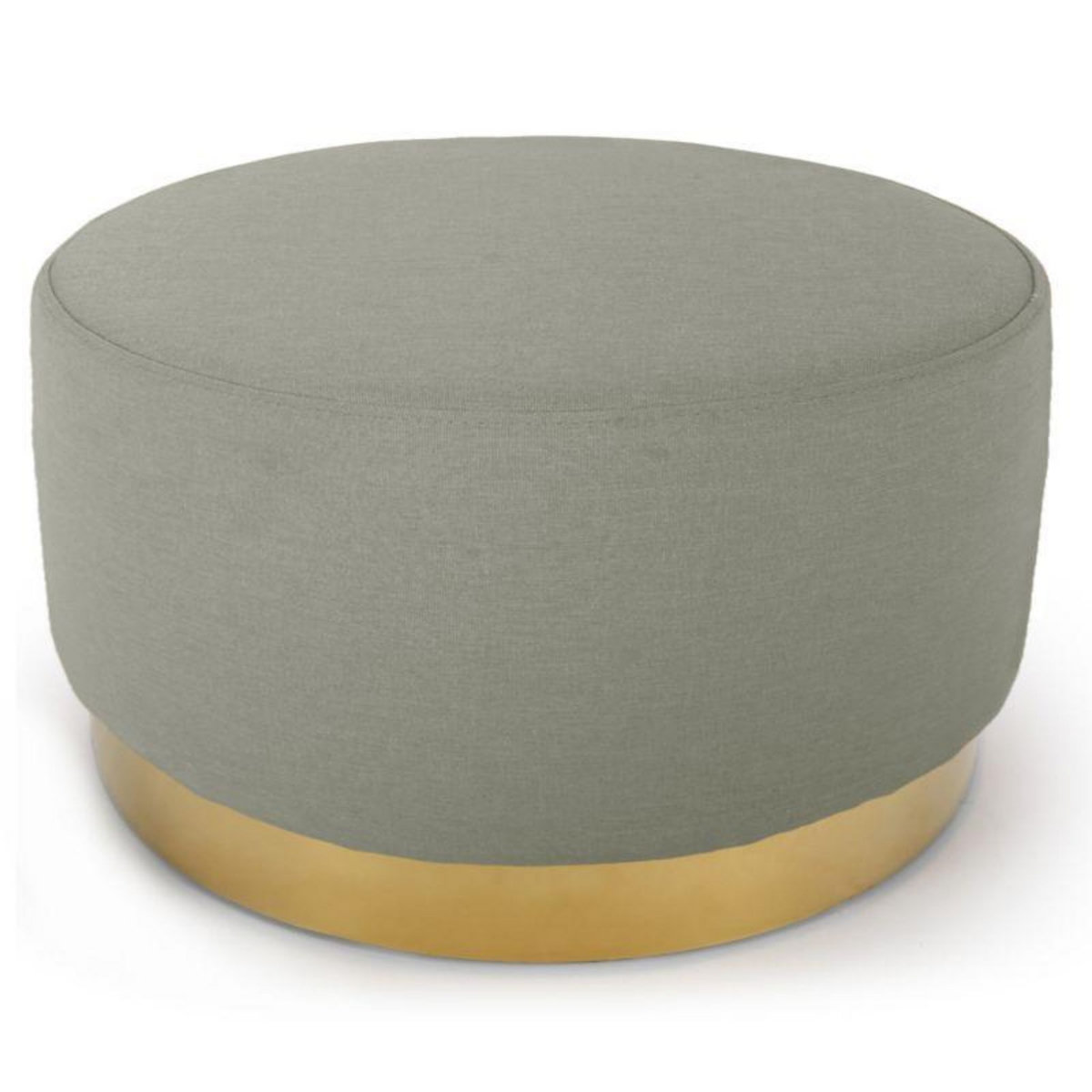 Paris Prix Pouf Rond en Velours Design  Minnie  75cm Beige